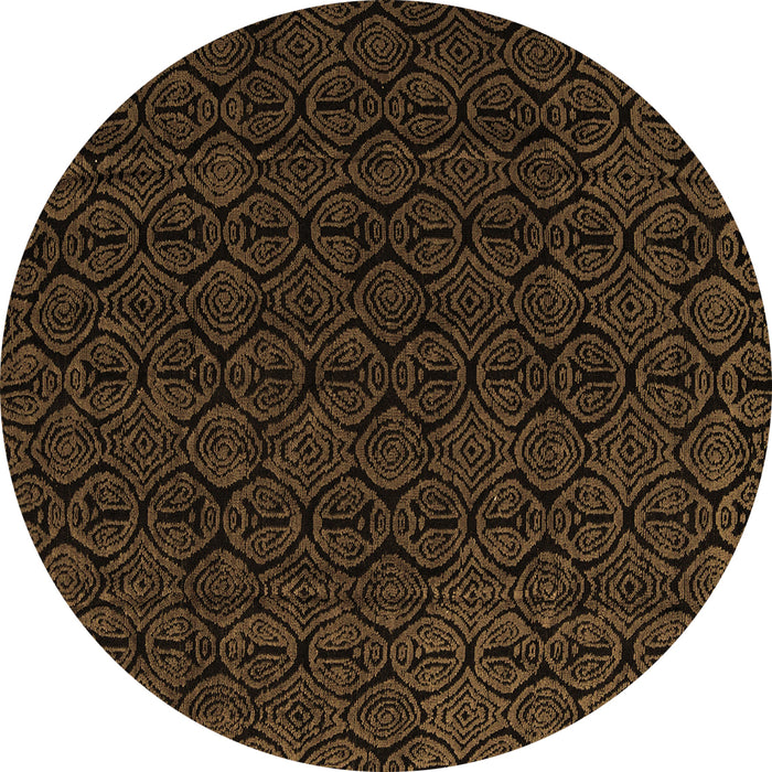 Round Abstract Brown Modern Rug, abs5132brn