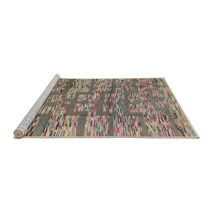 Sideview of Machine Washable Abstract Camel Brown Rug, wshabs5133