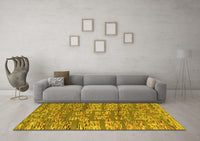 Machine Washable Abstract Yellow Modern Rug, wshabs5133yw