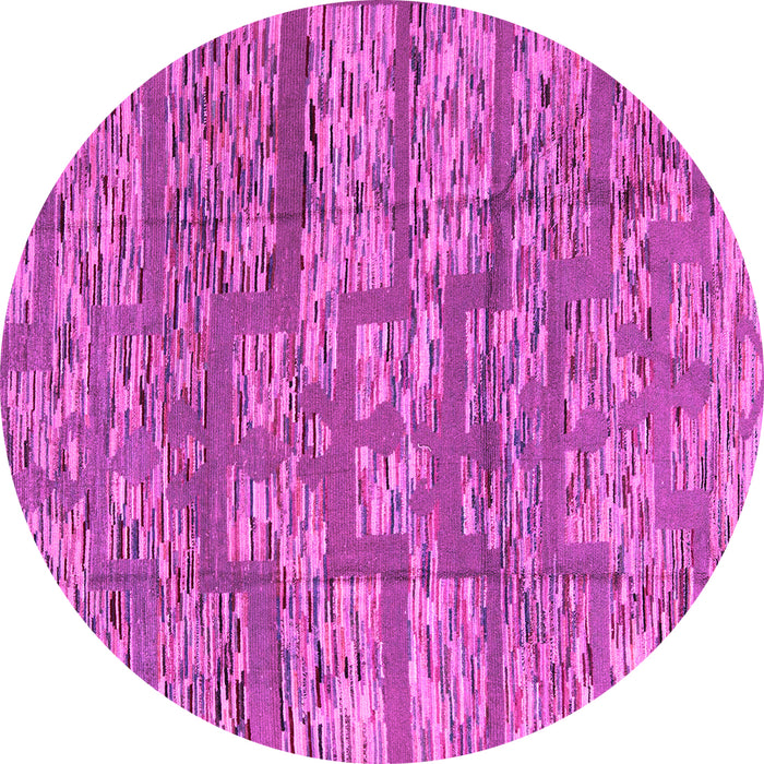 Round Abstract Pink Modern Rug, abs5133pnk