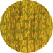 Round Abstract Yellow Modern Rug, abs5133yw