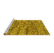 Sideview of Machine Washable Abstract Yellow Modern Rug, wshabs5133yw