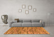 Machine Washable Abstract Orange Modern Area Rugs in a Living Room, wshabs5133org