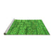 Sideview of Machine Washable Abstract Green Modern Area Rugs, wshabs5133grn