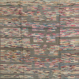 Square Abstract Camel Brown Modern Rug, abs5133