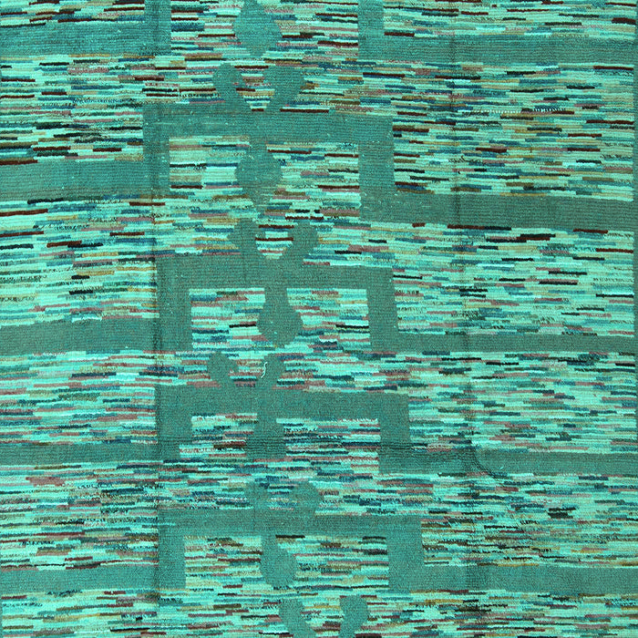 Machine Washable Abstract Turquoise Modern Area Rugs, wshabs5133turq