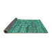 Sideview of Abstract Turquoise Modern Rug, abs5133turq