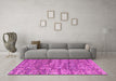 Machine Washable Abstract Pink Modern Rug in a Living Room, wshabs5133pnk