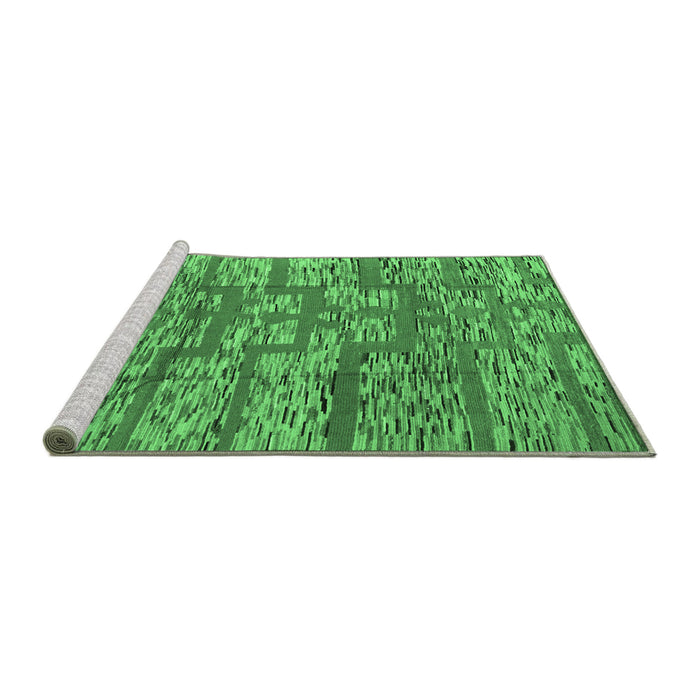 Sideview of Machine Washable Abstract Emerald Green Modern Area Rugs, wshabs5133emgrn