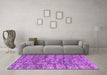 Machine Washable Abstract Purple Modern Area Rugs in a Living Room, wshabs5133pur