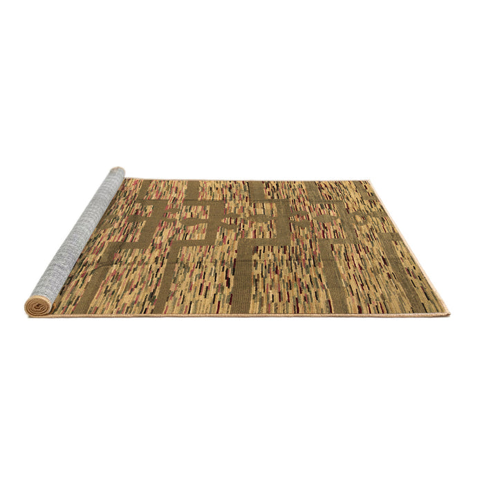 Sideview of Machine Washable Abstract Brown Modern Rug, wshabs5133brn