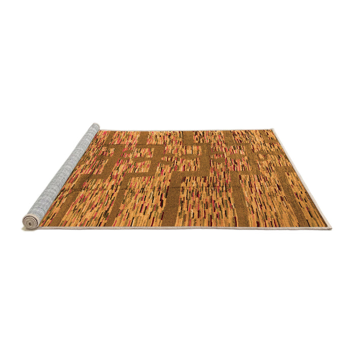 Sideview of Machine Washable Abstract Orange Modern Area Rugs, wshabs5133org