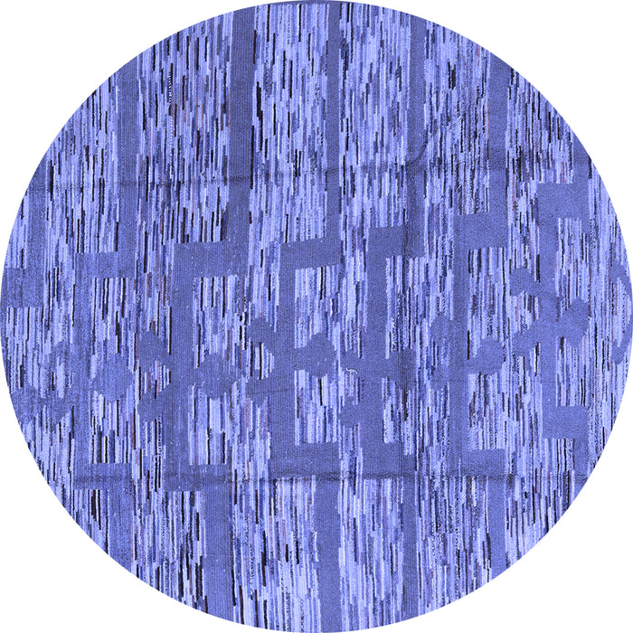 Round Machine Washable Abstract Blue Modern Rug, wshabs5133blu