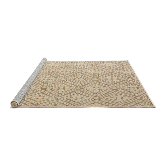 Sideview of Machine Washable Abstract Light Copper Gold Rug, wshabs5134