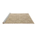 Sideview of Machine Washable Abstract Light Copper Gold Rug, wshabs5134