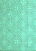 Machine Washable Abstract Turquoise Modern Area Rugs, wshabs5134turq