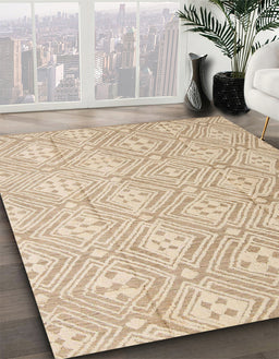 Abstract Light Copper Gold Modern Rug in Family Room, abs5134