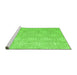 Sideview of Machine Washable Abstract Green Modern Area Rugs, wshabs5134grn