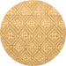 Round Abstract Brown Modern Rug, abs5134brn