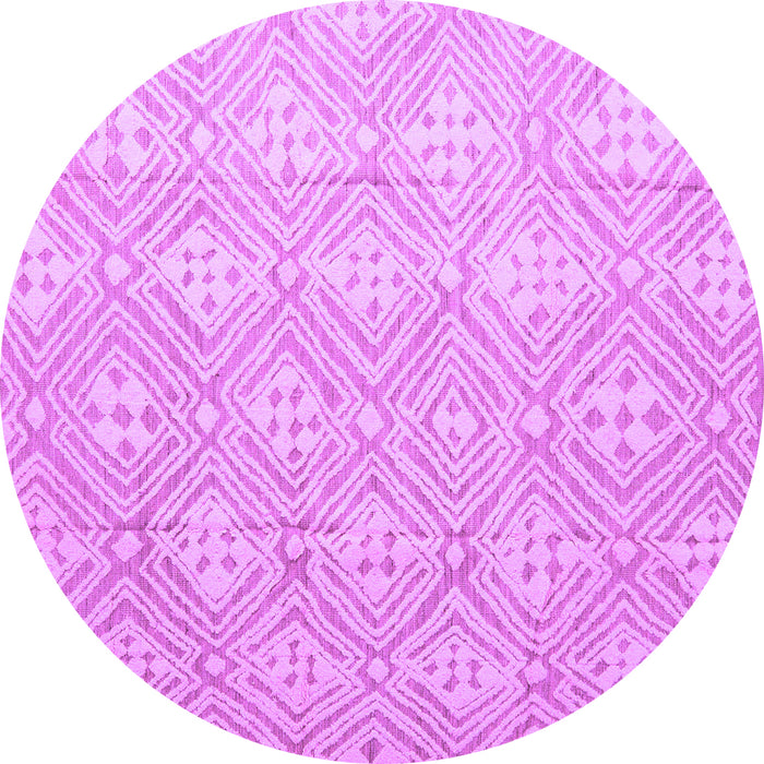 Round Machine Washable Abstract Purple Modern Area Rugs, wshabs5134pur