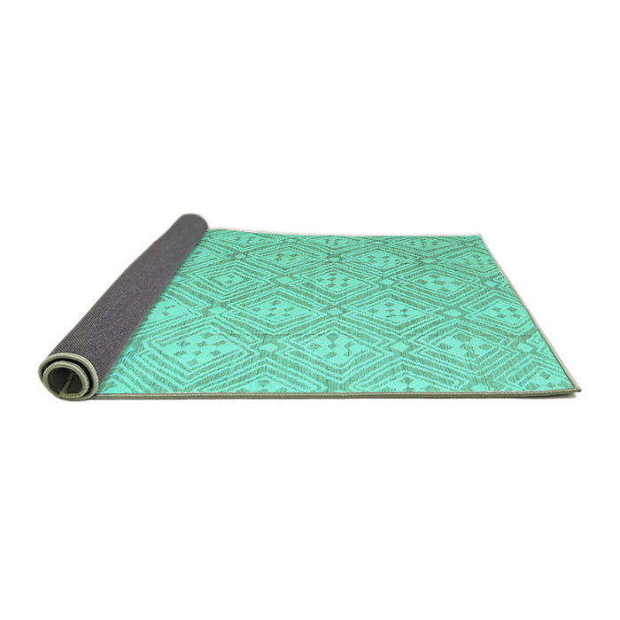 Sideview of Abstract Turquoise Modern Rug, abs5134turq