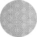 Round Machine Washable Abstract Gray Modern Rug, wshabs5134gry