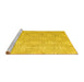 Sideview of Machine Washable Abstract Yellow Modern Rug, wshabs5134yw