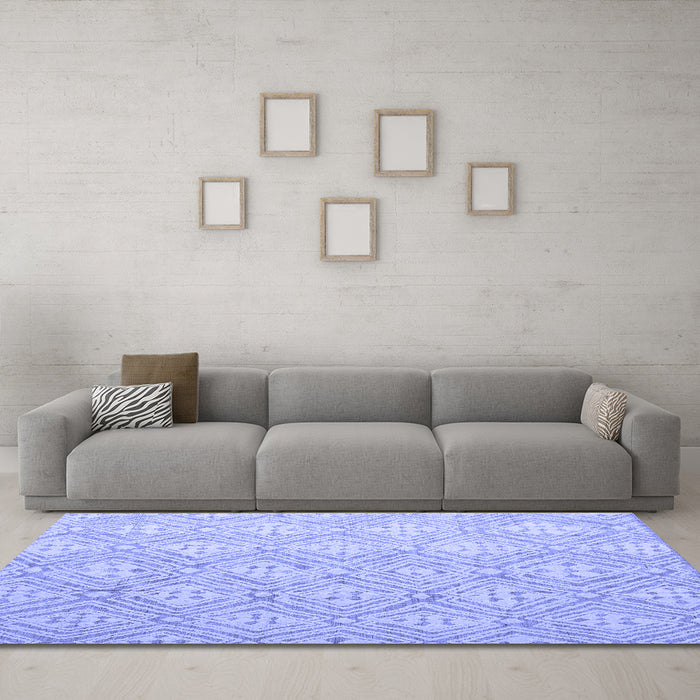 Machine Washable Abstract Blue Modern Rug in a Living Room, wshabs5134blu