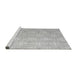 Sideview of Machine Washable Abstract Gray Modern Rug, wshabs5134gry