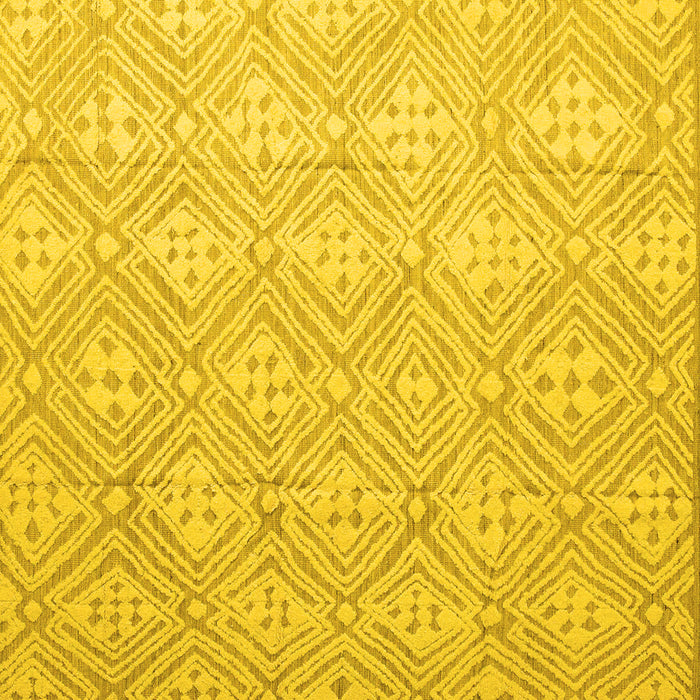 Square Machine Washable Abstract Yellow Modern Rug, wshabs5134yw