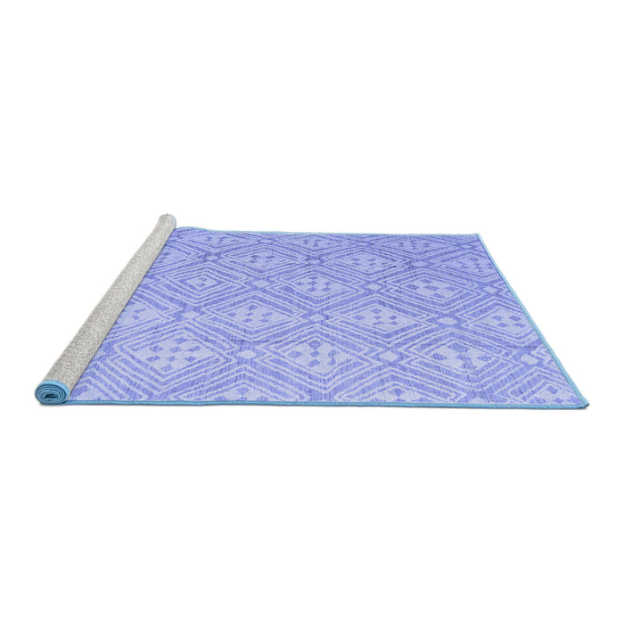 Sideview of Machine Washable Abstract Blue Modern Rug, wshabs5134blu