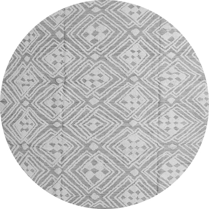 Round Abstract Gray Modern Rug, abs5134gry