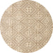 Round Machine Washable Abstract Light Copper Gold Rug, wshabs5134