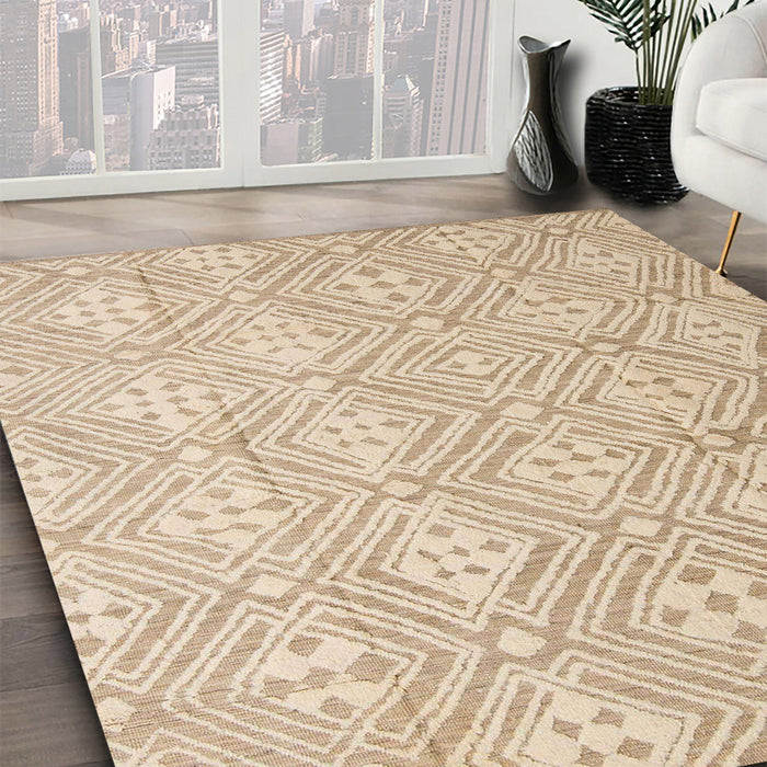 Machine Washable Abstract Light Copper Gold Rug in a Family Room, wshabs5134