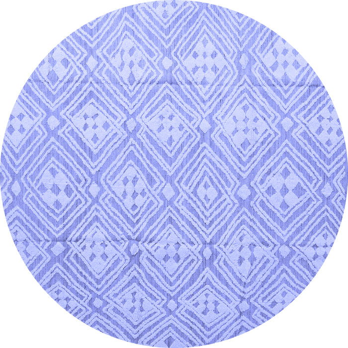 Round Abstract Blue Modern Rug, abs5134blu