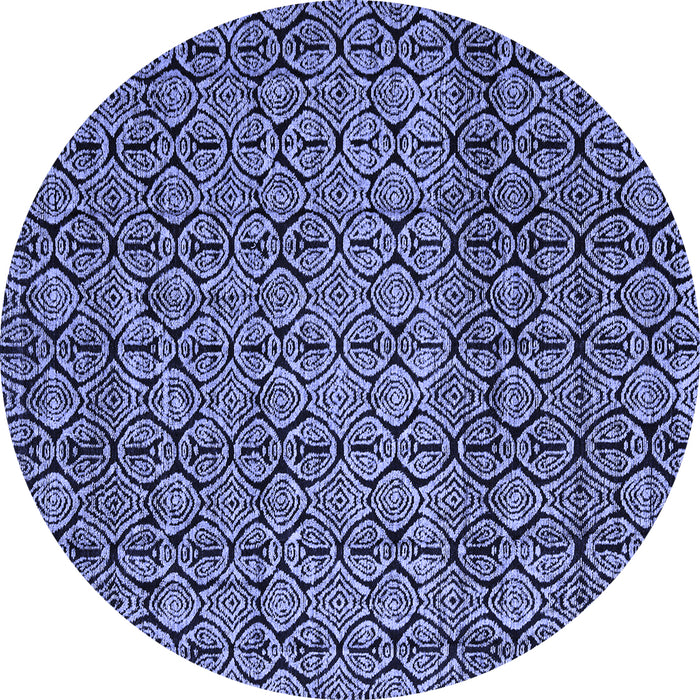 Round Abstract Blue Modern Rug, abs5135blu