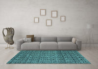 Machine Washable Abstract Light Blue Modern Rug, wshabs5135lblu