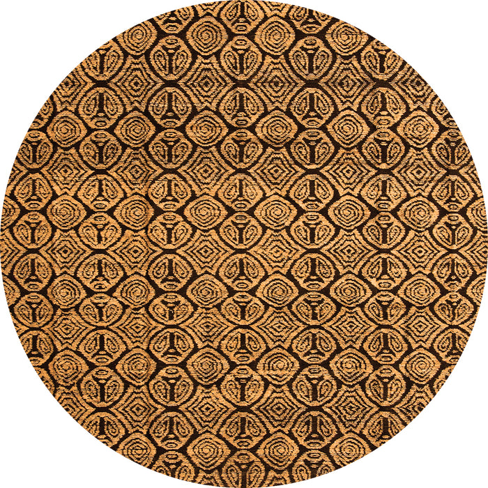 Round Abstract Orange Modern Rug, abs5135org