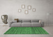 Machine Washable Abstract Emerald Green Modern Area Rugs in a Living Room,, wshabs5135emgrn