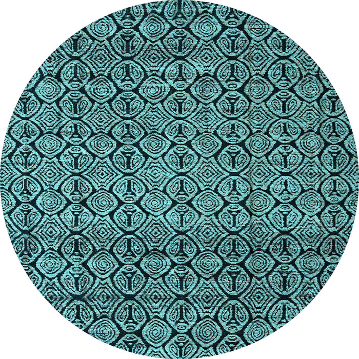 Round Abstract Light Blue Modern Rug, abs5135lblu