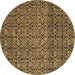 Round Machine Washable Abstract Brown Modern Rug, wshabs5135brn