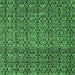 Square Machine Washable Abstract Emerald Green Modern Area Rugs, wshabs5135emgrn