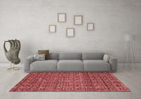 Machine Washable Abstract Red Modern Rug, wshabs5135red