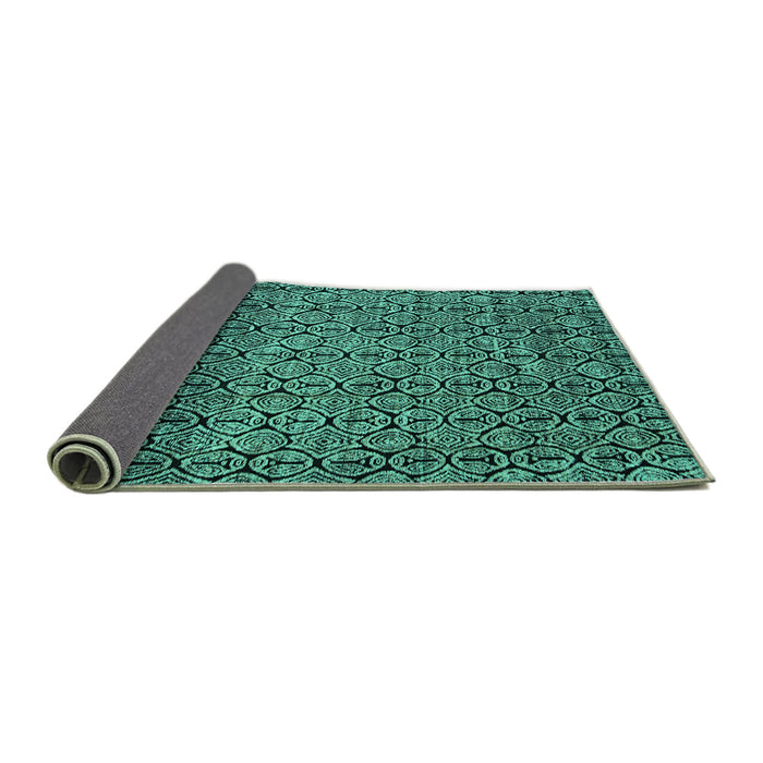 Sideview of Abstract Turquoise Modern Rug, abs5135turq