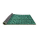 Sideview of Abstract Turquoise Modern Rug, abs5135turq