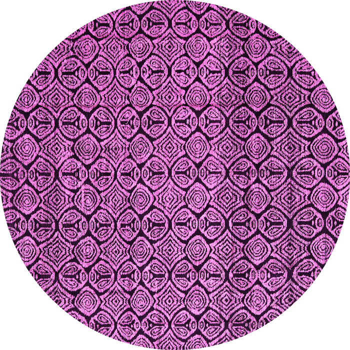 Round Abstract Pink Modern Rug, abs5135pnk