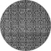 Round Machine Washable Abstract Gray Modern Rug, wshabs5135gry