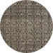 Round Abstract Light French Beige Brown Modern Rug, abs5135