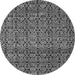 Round Abstract Gray Modern Rug, abs5135gry