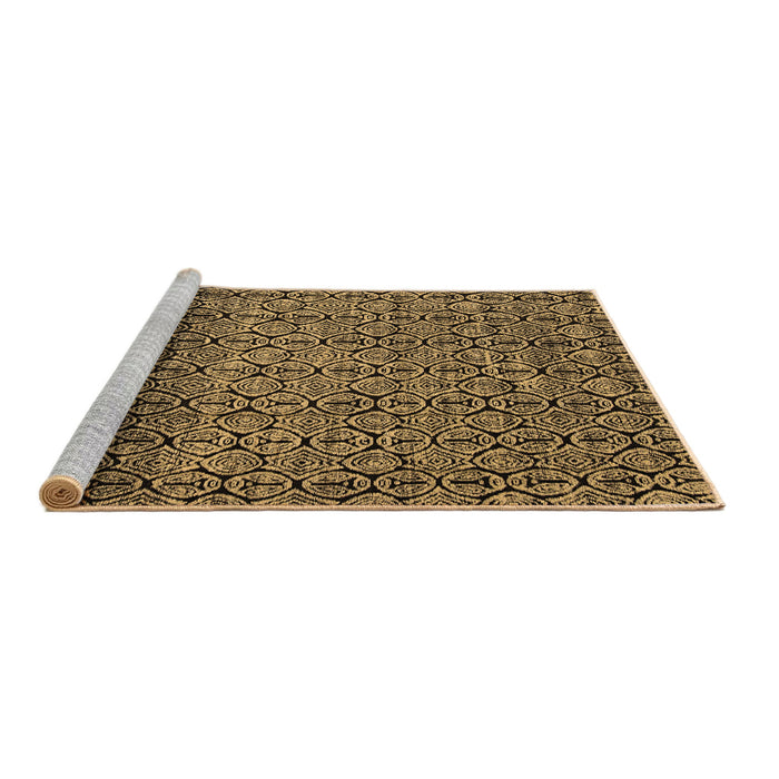 Sideview of Machine Washable Abstract Brown Modern Rug, wshabs5135brn